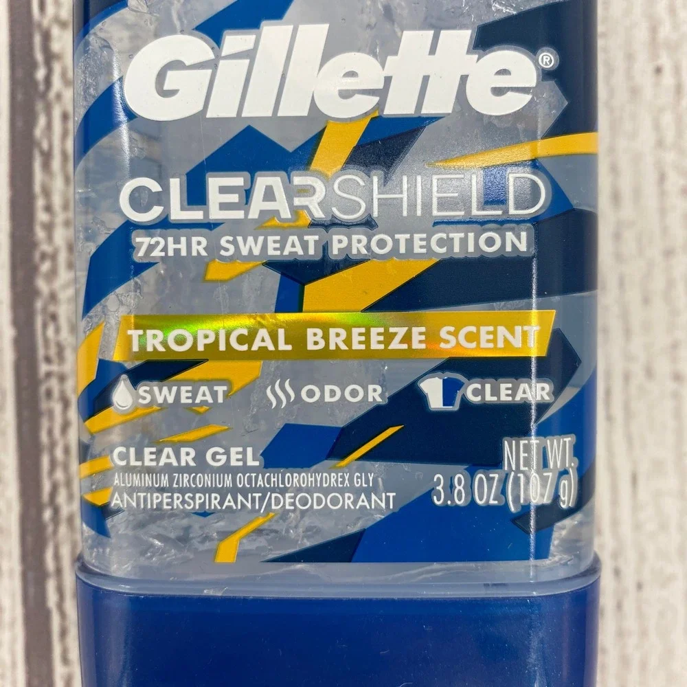 Gillette Clear Shield Deodorant Mens 3.8oz Tropical Breeze (5 Pack) Sport el
